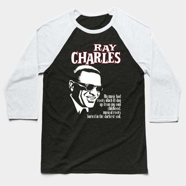 Ray Charles Design Baseball T-Shirt by HellwoodOutfitters